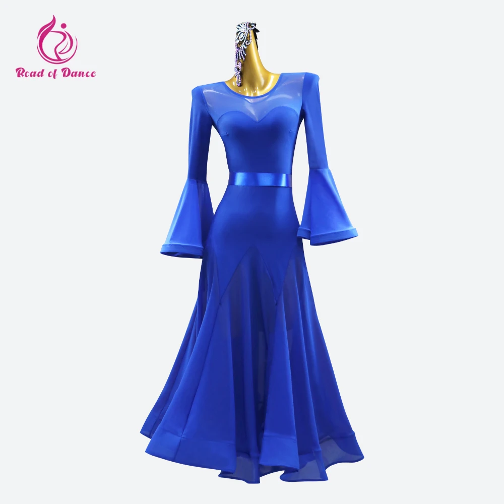 

Female Dance Suit Ballroom Dancewear Wed Party Dress Evening Girl Carnival Costume Long Sleeve Modern Waltz Sequin Valsa Outfits