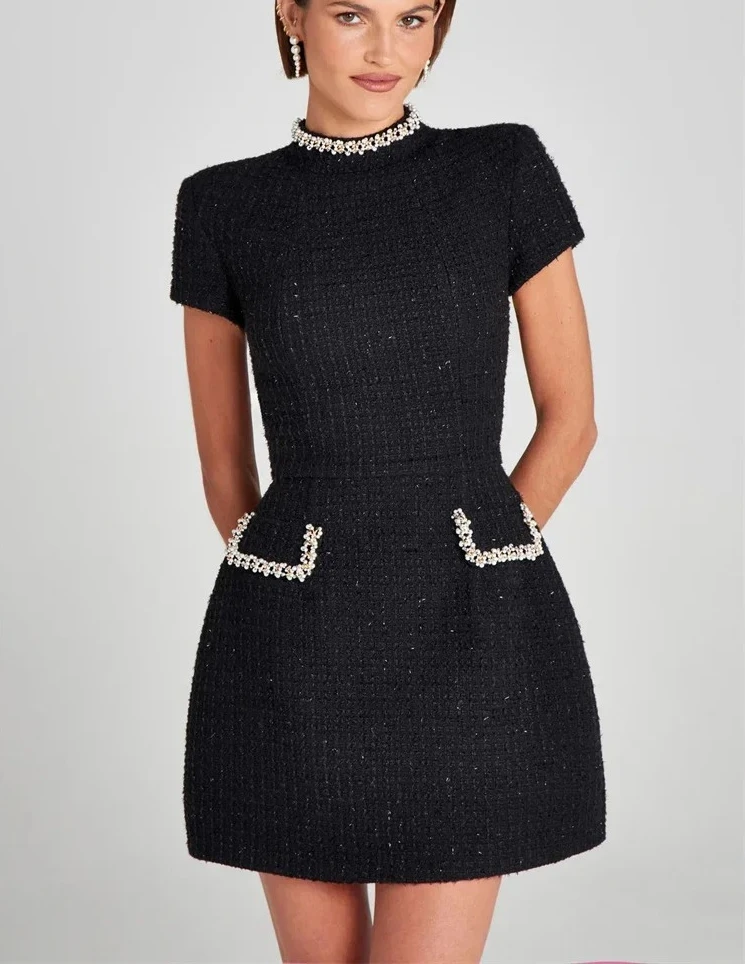 

Блестящее элегантное женское платье с карманами и короткими рукавами в стиле пэчворк, модное тонкое вечернее платье, женское блестящее винтажное платье