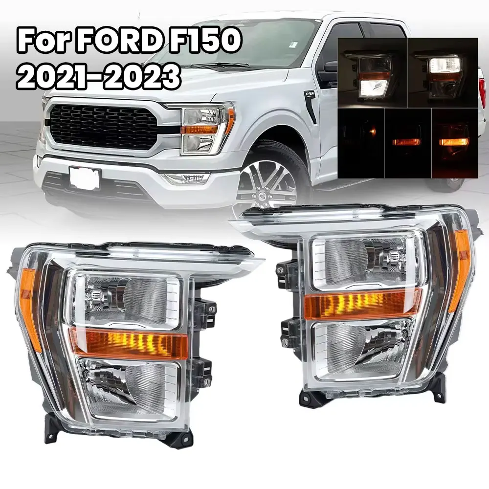 

Фары для Ford F150 2021 2022 2023 F-150, дневные ходовые огни, галогенные фары, боковой фонарь в сборе, Стайлинг автомобиля