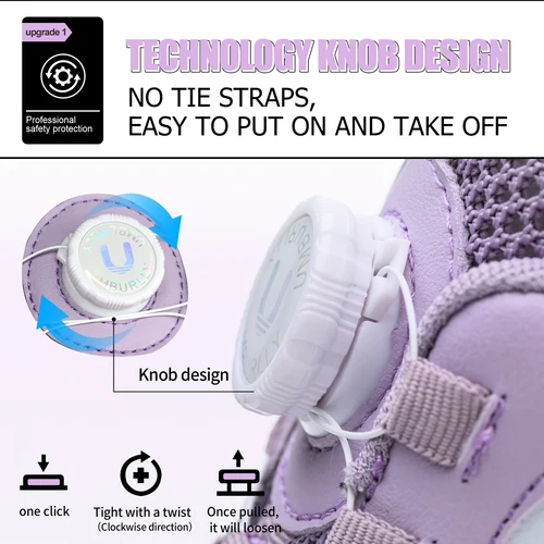 Imagen 2 del producto Zapatos de seguridad con cabeza de acero para mujer con botones de verano, zapatos de trabajo para mujer con parte superior transpirable Smashing de fábrica de taller