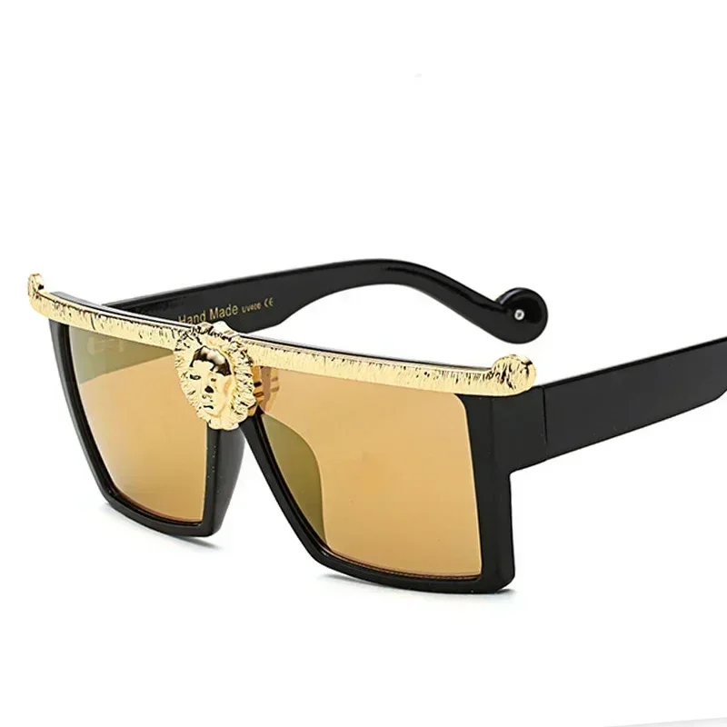 2024 New Fashion Designer Square Lion Head Sunglasses Women Ladies Sunglass Luxury Modern Stylish Sun Glasses UV400