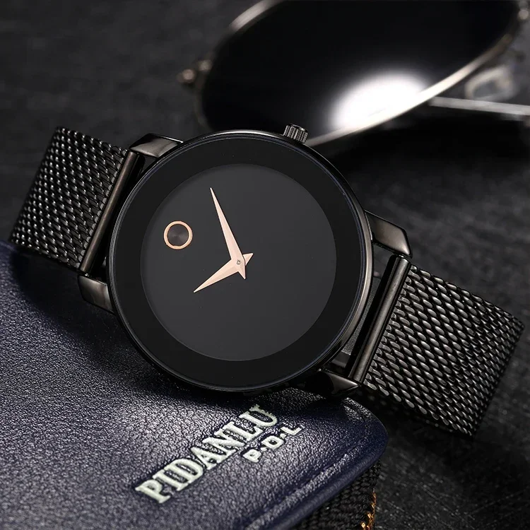 Sliver Ultra Thin Steel Luxury Quartz Man Watch Vintage Round Watches for Men\'s Business Steel Strap montre Men Original Gifts