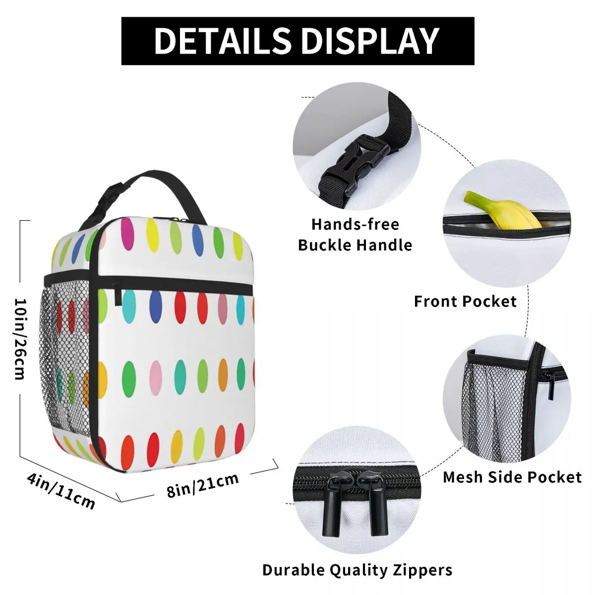 Bestselling Damien Hirst Nylon Texture Insulated Snack Tote Balanced Diet Pack Food Cooler Bag