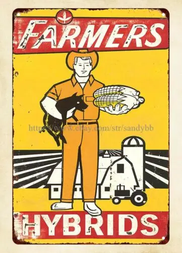 vintage garage home metal signs FARMERS HYBRIDS metal tin sign