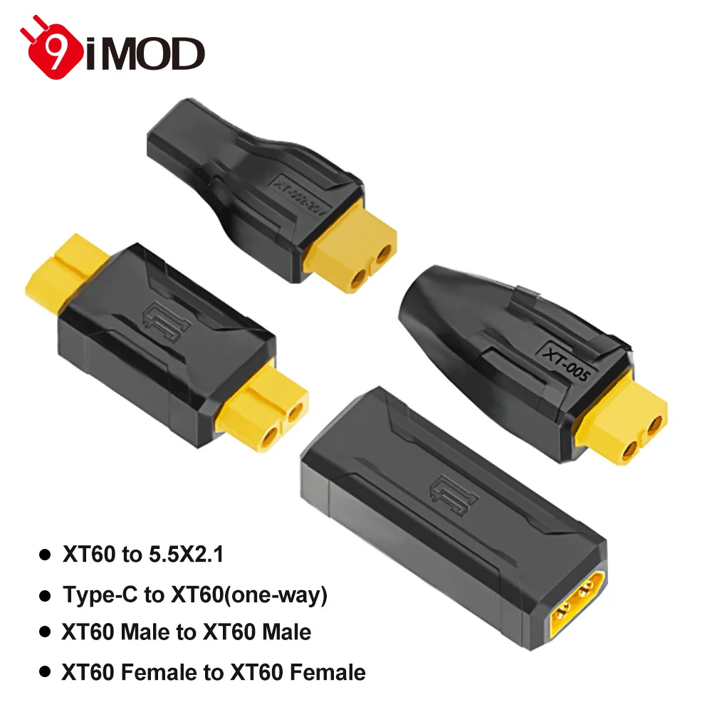 Adapter do akumulatora 9IMOD, wtyczka XT60, wielofunkcyjna wtyczka adaptera do akumulatorów, ESC, komputerów, zdalnie sterowanych samochodów