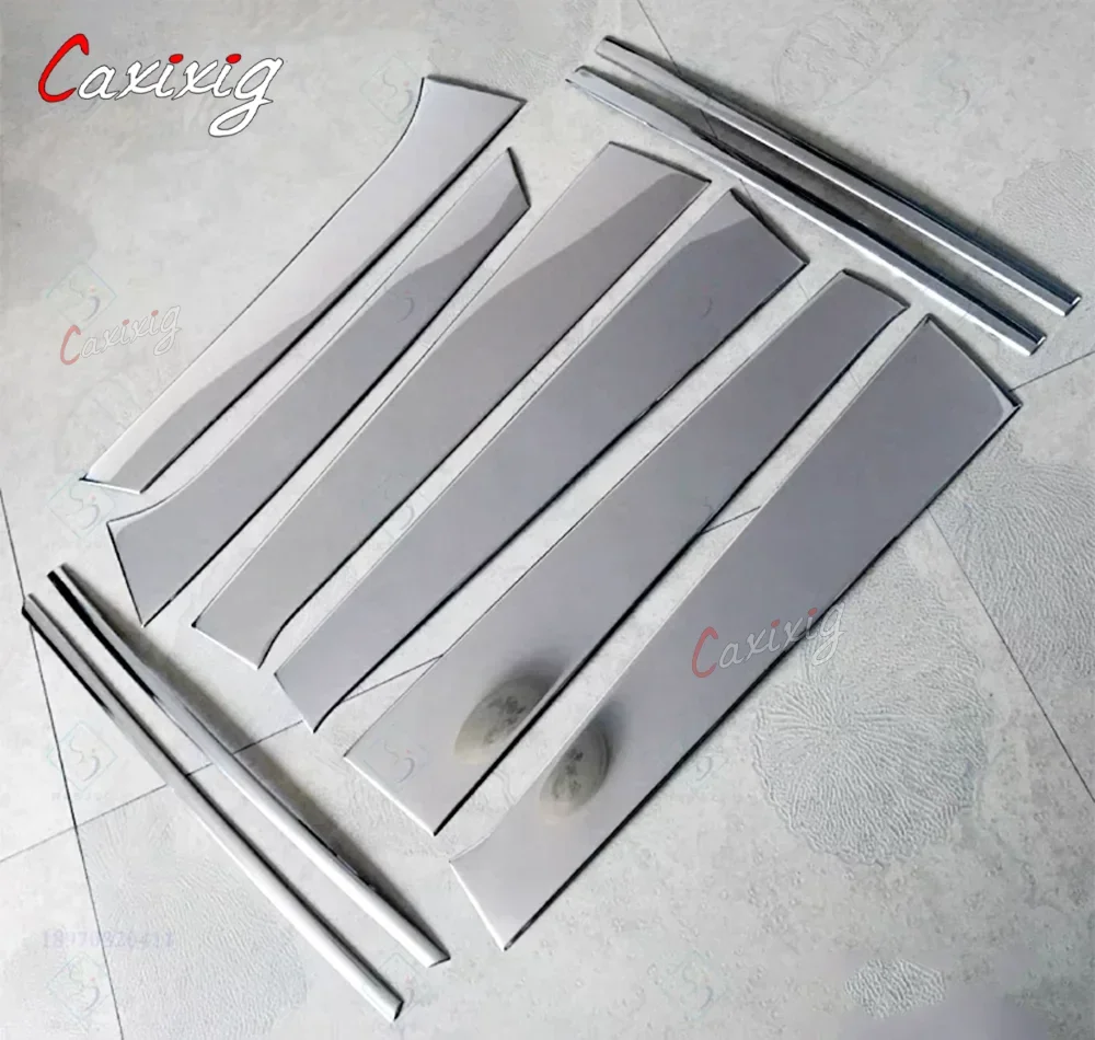 For Hyundai Santa Fe 2006 to 2012 Stainless Steel Car Window Center Pillar Post Trims Cover Strips Sticker 10Pcs/Set