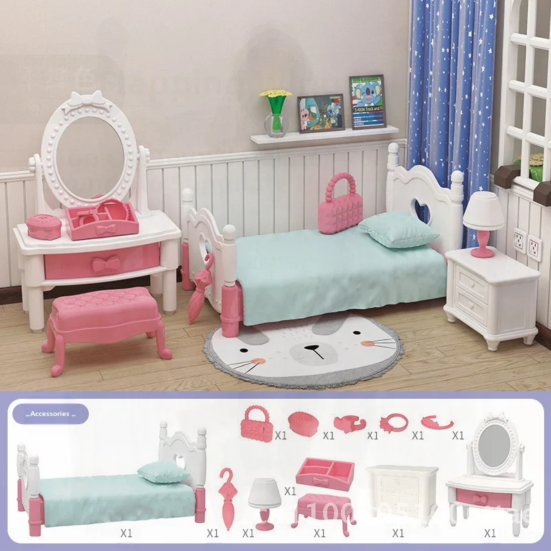 ألعاب منزلية صغيرة للمطبخ للأطفال مع ملحقات نموذج محاكاة بيت الدمى DIY مجموعة أثاث مصغر لمذكرات كوالا