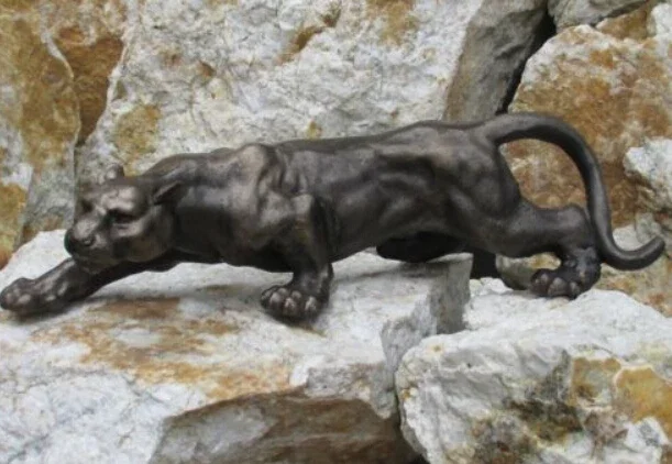 Figurine Panther large Cat Tiger Puma Leopard Jaguar Sculpture Bronze Cast iron