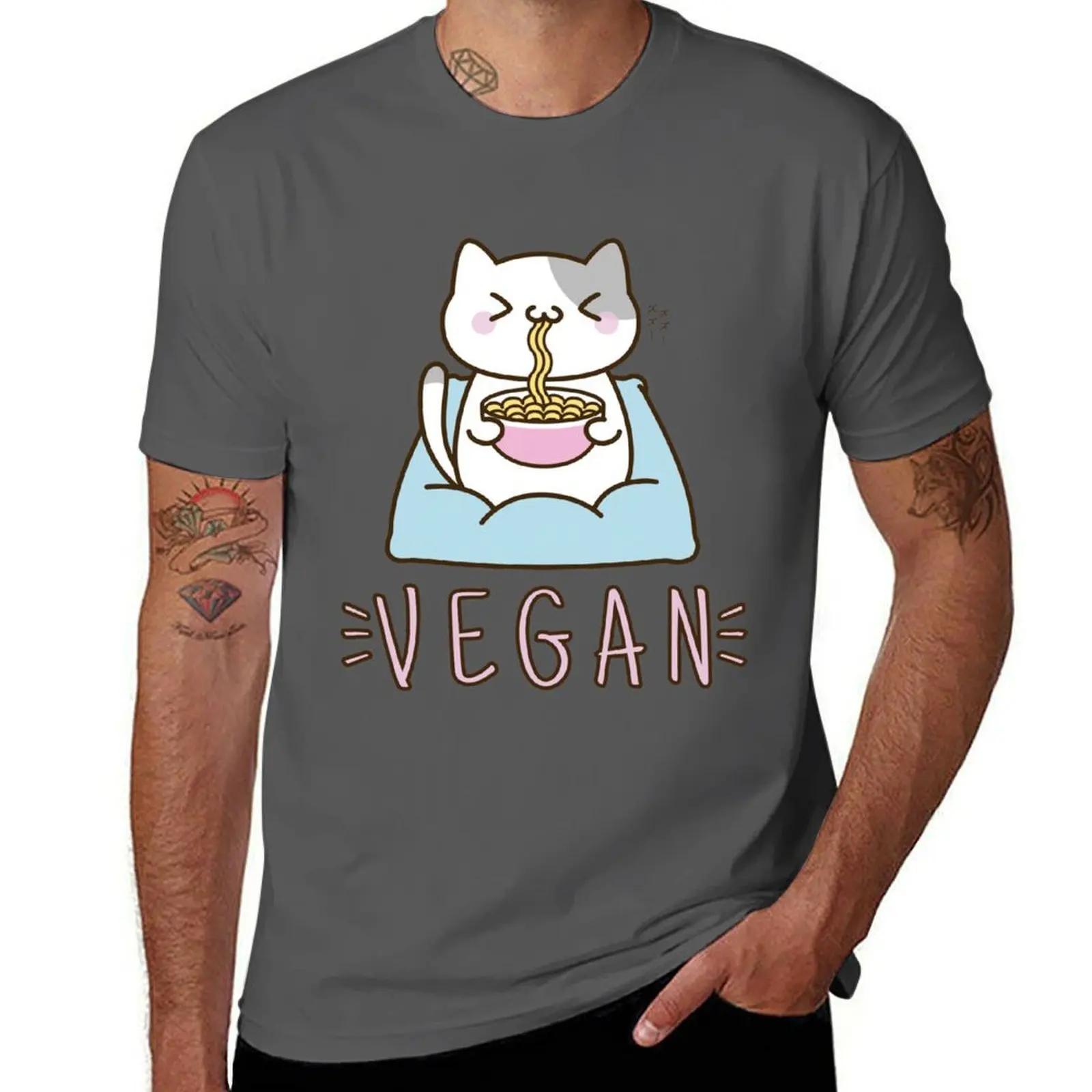 Camiseta Vegana Ramen, Informal, Ligera, de Manga Corta