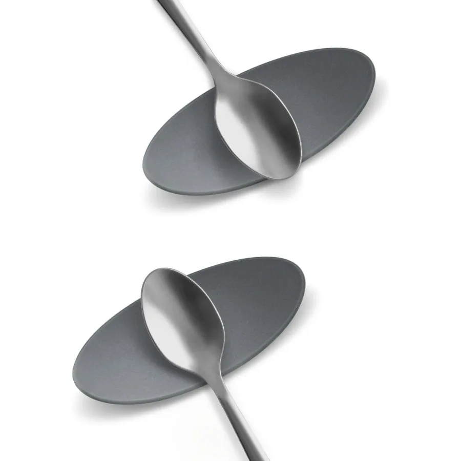 

Carrotez Small Silicone Coffee Spoon Rest 2 pcs 0.2" x 1.6" x 3.74" Spoon Holder Flexible almond-Shaped for Next to Coffee Make