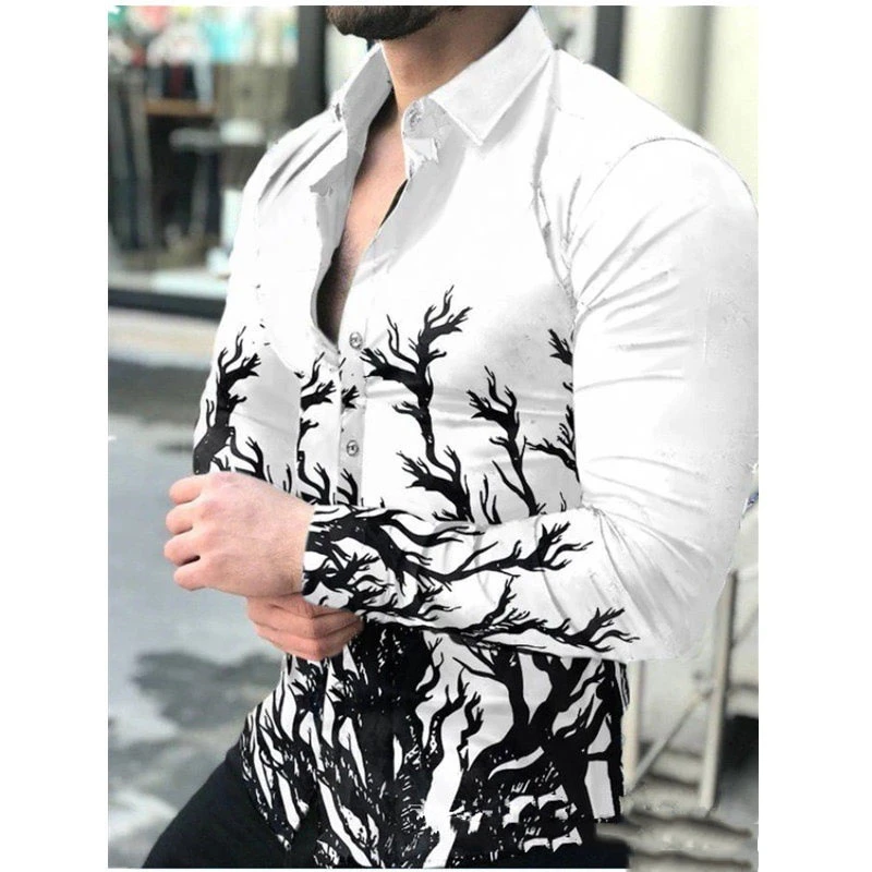 Men's Shirt Pattern Shirt 3D Printing plus Size Street Daily Long Sleeved Fashion Street Clothing Fashion Casual Breathable