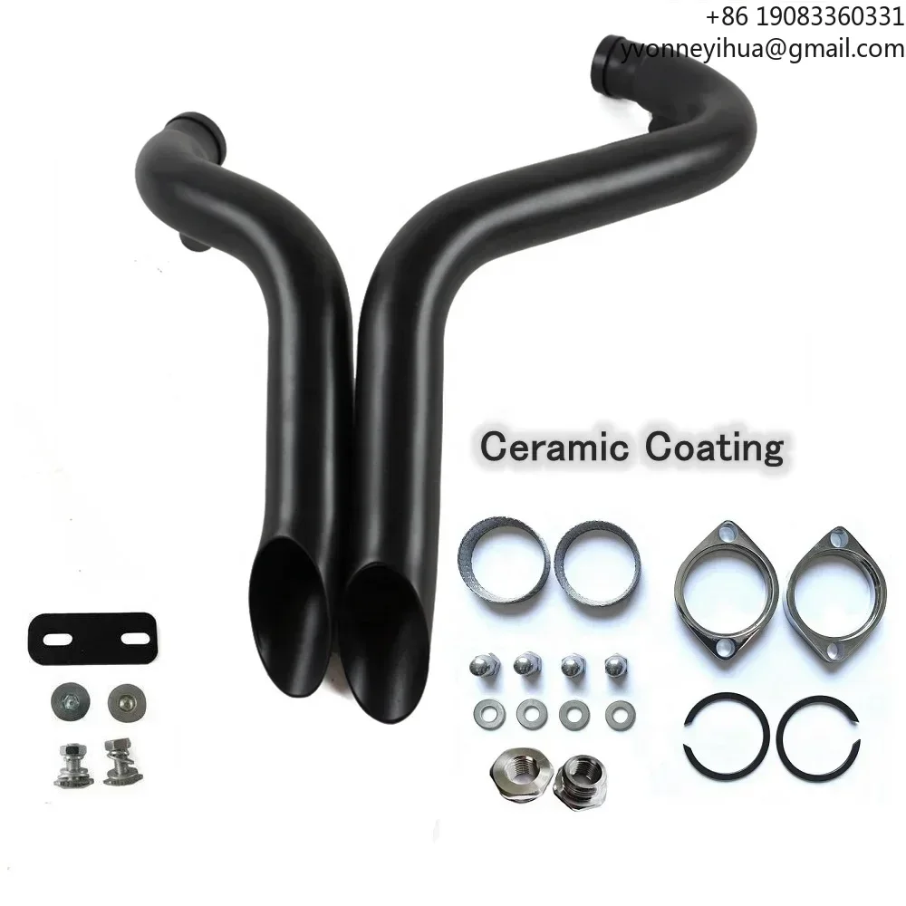 

2 Inch LAF Pipes for HD Sportster, Softail, Dyna, Touring Partial Models, Extremely Loud Sound 2 Into 2 Full Exhaust System