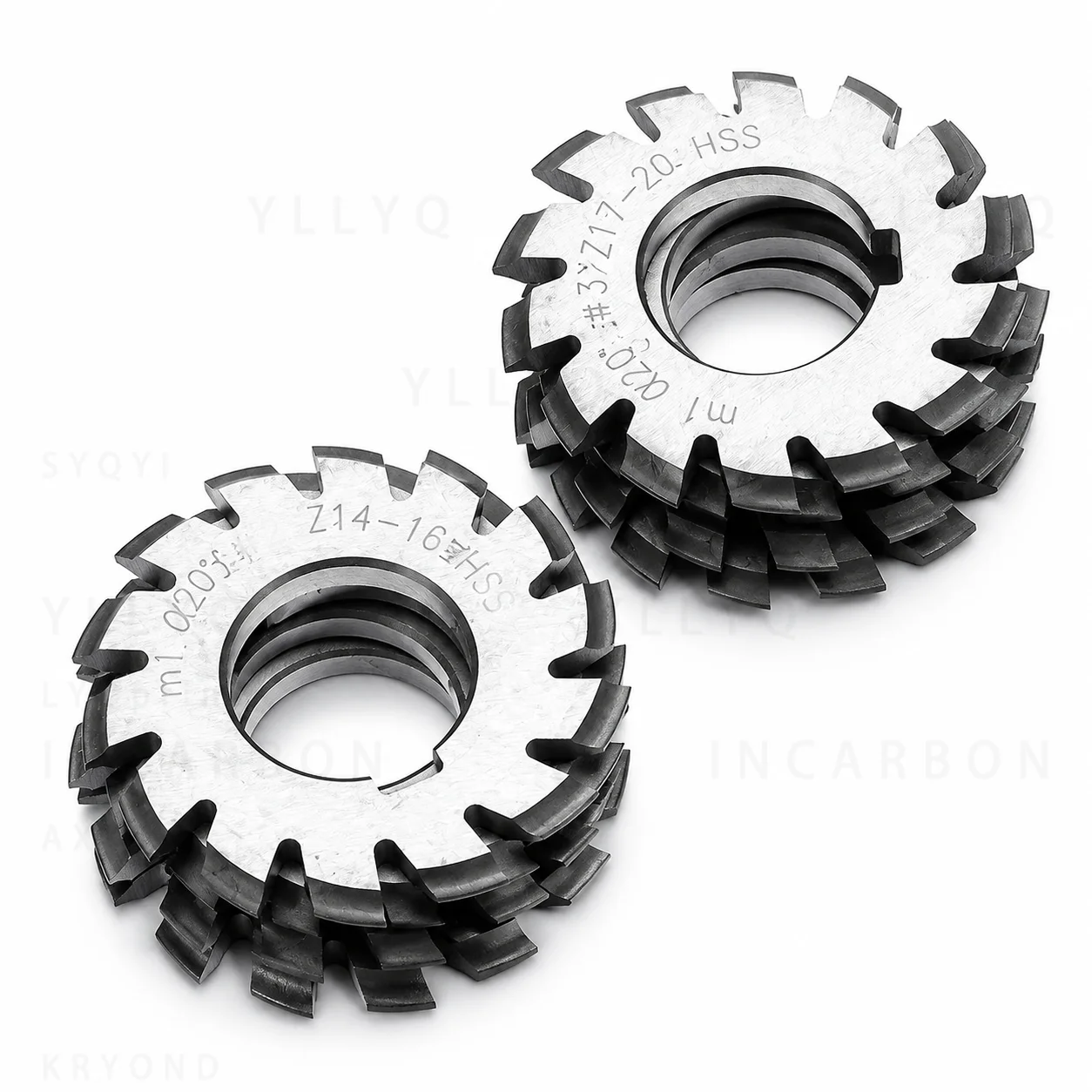 HSS Spur Gear Milling Cutter Set 8pcs, M3.75-M10 Modulus PA20°, NO.1-NO.8 Disc Gear Cutting Tool for Gear Machining