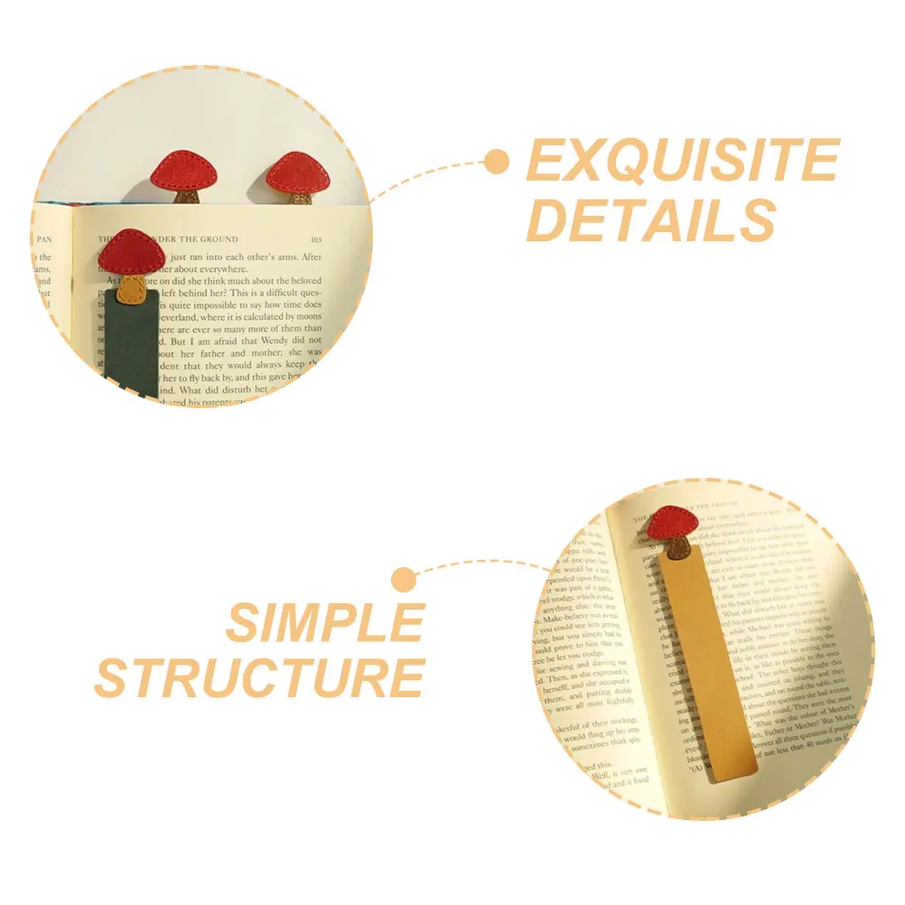 

3Pcs Mushroom Bookmarks Artificial Delicate Exquisite Page Markers for Reading Gifts Friends Families Book Markers