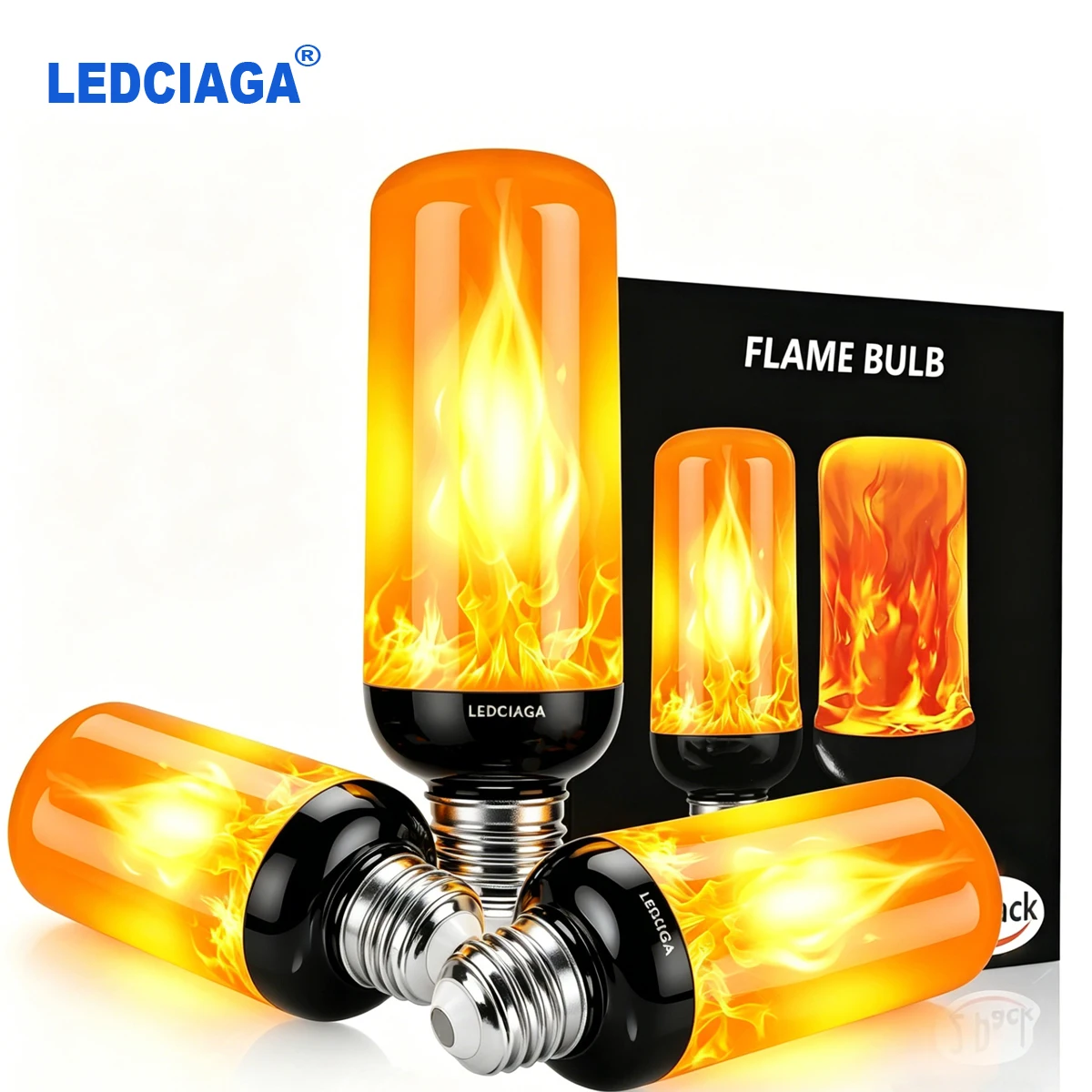 LEDCIAGA E26/E27 Gen2 LED Dynamic Flame Effect Fire Light Bulb Creative Flickering Emulation AC90-240V   Night Lamps for Festiva