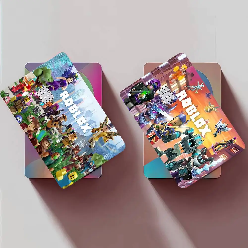 لعبة Robloxes 1 مجموعة من 4 قطعة ملصقات بطاقة الائتمان الجلد لبطاقة البنك VISA ملصق مضاد للمياه المضادة للخدش النساء هدية #2