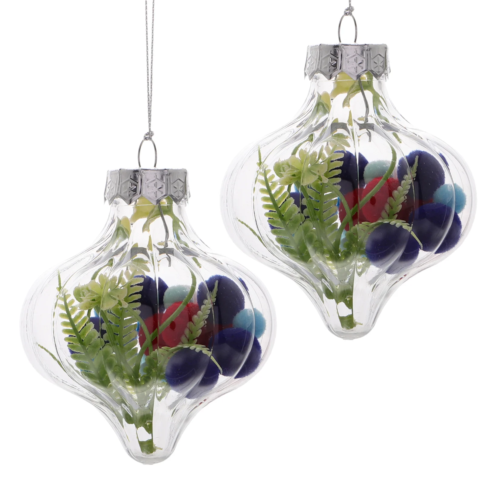

2Pcs Independence Day Hanging Decorations Clear Plastic Ornaments Patriotic Party Balls Lightweight Reusable Clear Baubles