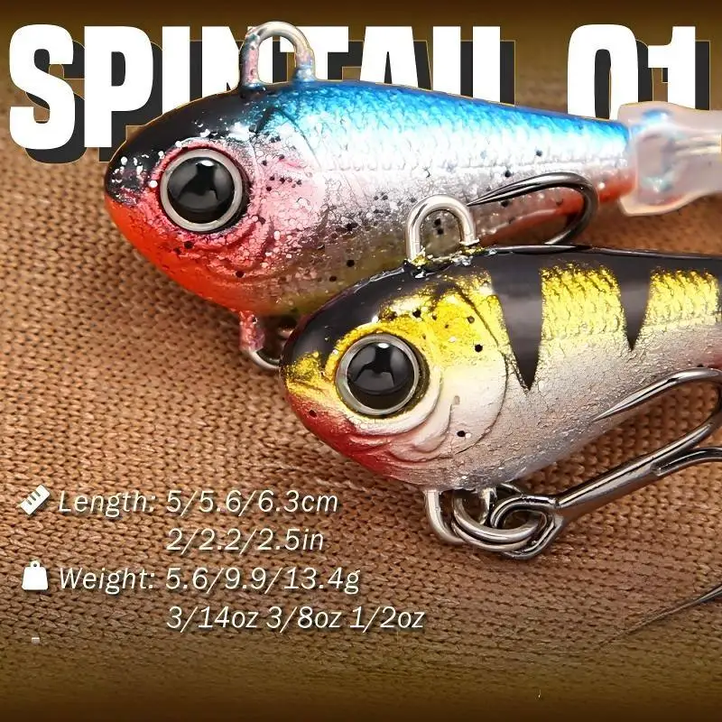 Rattling VIB 45g 11.5cm 3D Lifelike Eyes Long Distance Casting for Bass and Pike Blade Bait Fishing Tackle Fishing Gear