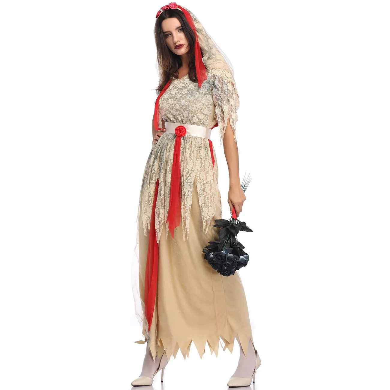 Masquerade Carnival Party Blood Vampire Cosplay Adult Red Bride Dress Costume Woman Vampire