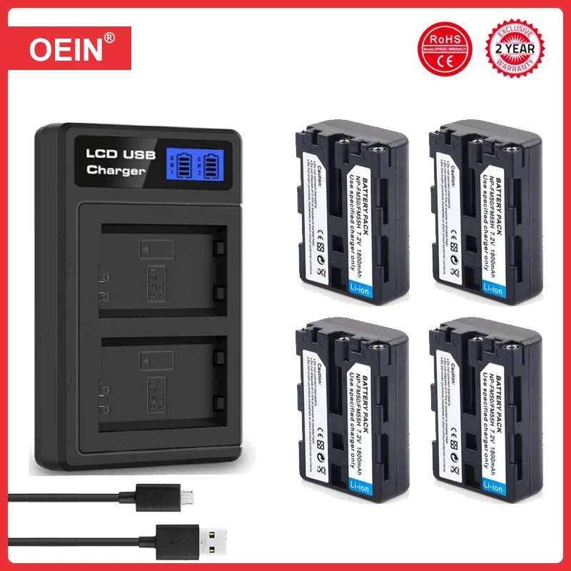 4Pcs for Sony DSC-R1 S30 S50 S70 S75 S85 F707 F717 S828 CCD-FRV96K FRV106K FRV108E FRV208E Camera NP-FM50 FM55H Charger Battery