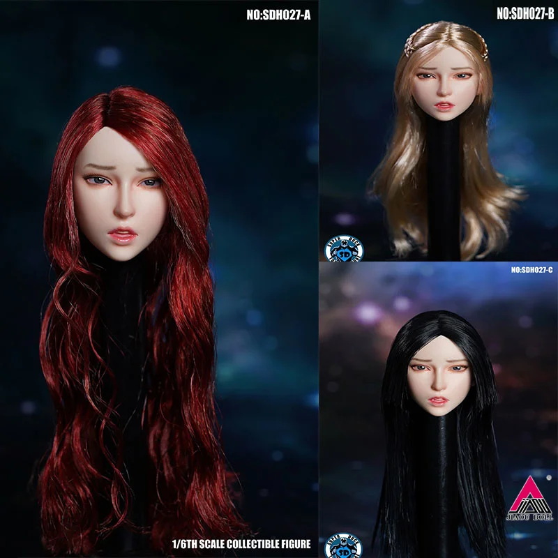 

SUPER DUCK SDH027 1/6 Female Head Sculpt Hair Transplant Head Carving Model Fit 12'' TBL Pale Action Figure Body Dolls