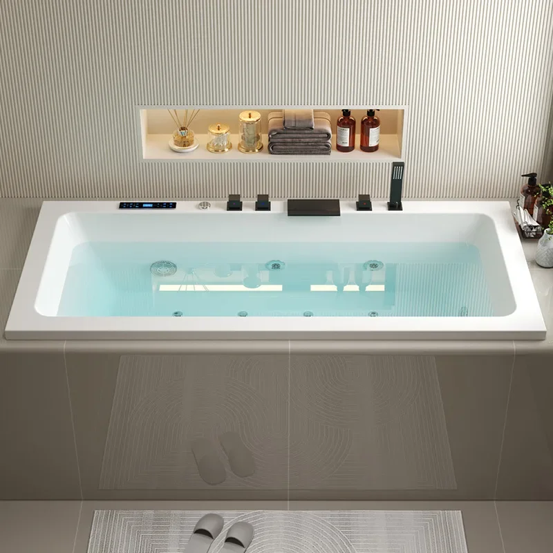 Masonry No Skirt, Embedded Bath Acrylic Smart Thermostatic Heating Surf Massage Couple Double Premium