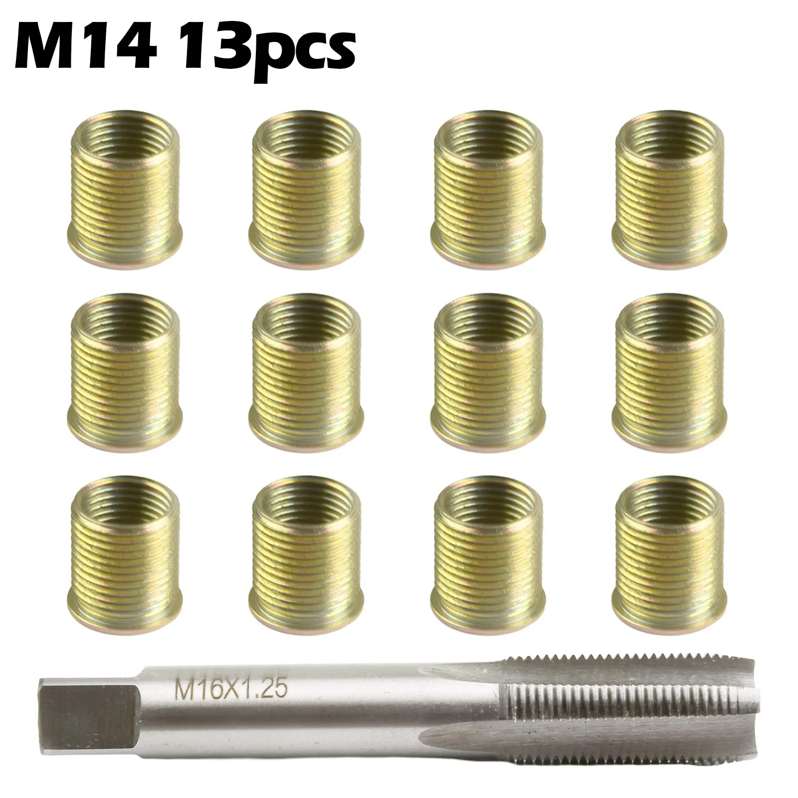 

Thread Inserts Thread Tap Thread Repair Tools Galvanized Gasoline Engine Metal M14X1.25 Inserts M16X1.25 Tap Kit Stainless Steel