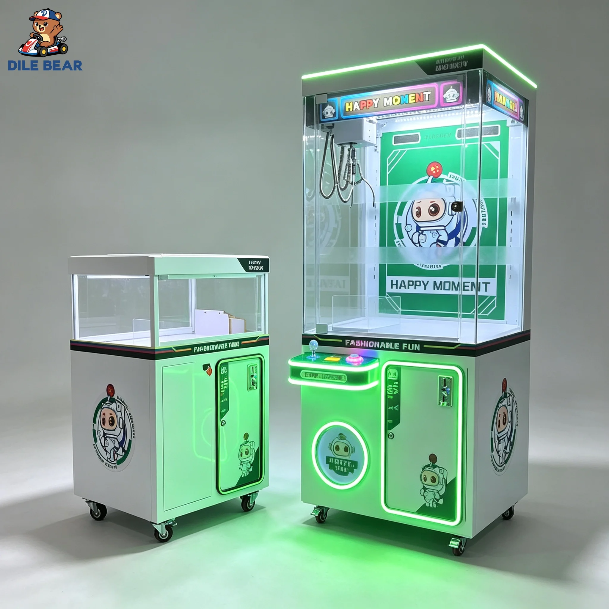 Low Cost Transport Collapsible Station Robot Theme LED Neon Coin Operated High ROI Commercial Portable Folding Claw Machine
