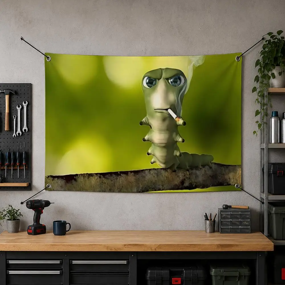 Meme Funny Viral F-Fun Caterpillar Meme Flags Flag Banner for Bedroom Dorm Party Home Living Room Game Room Gift
