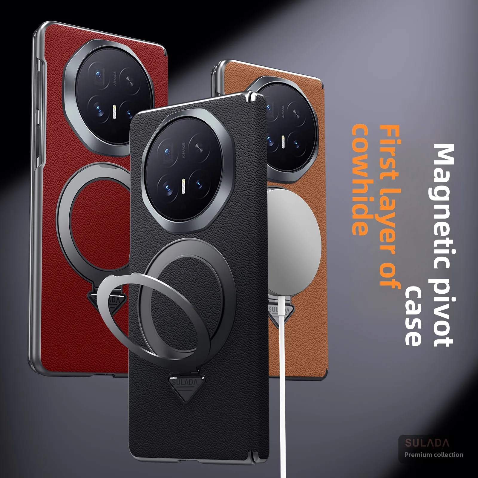 

Case For Honor Magic V6 Luxury Magnetic Stand Skin-friend Plain Leather Anti-Fingerprint Cover For Magic V6 Shockproof Funda