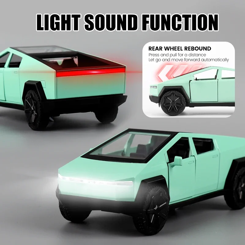 1:32 Automodell für Kinder, Pullback-Antriebsauto mit Ton und Licht, Legierung, Pickup-LKW-Modell, Simulationsautomodell, Spielzeugsammlung