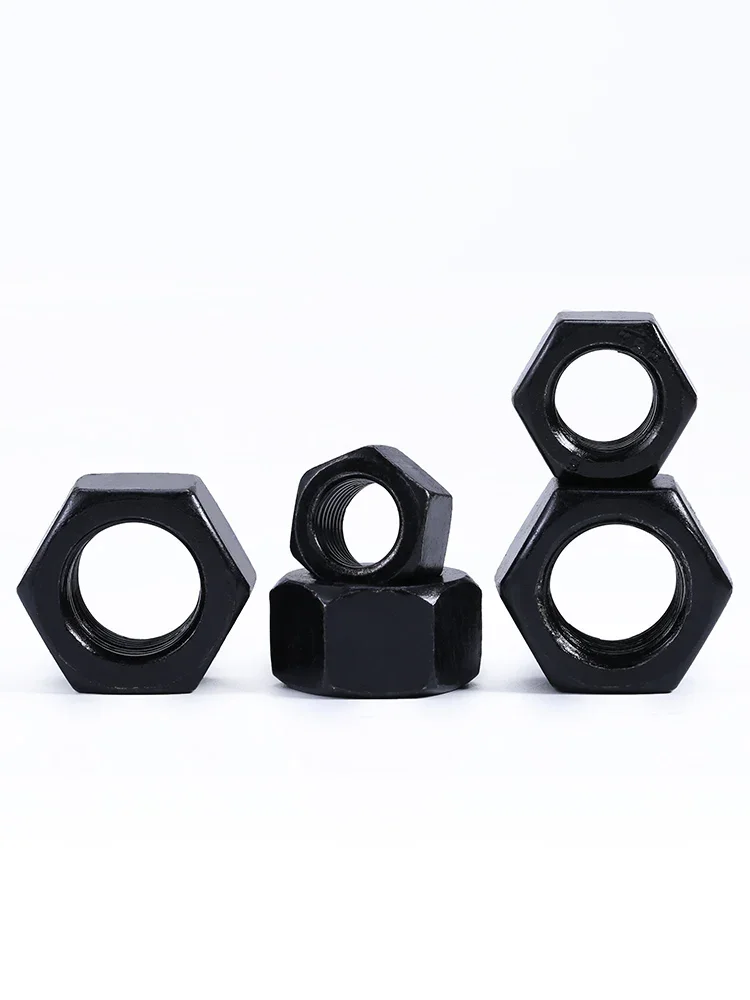 

5-50 PCS parafusos sextavados pretos m8 m9 m10 m12m14 m16 m18 m20 porca sextavada preta de alta resistência preto exterior enc