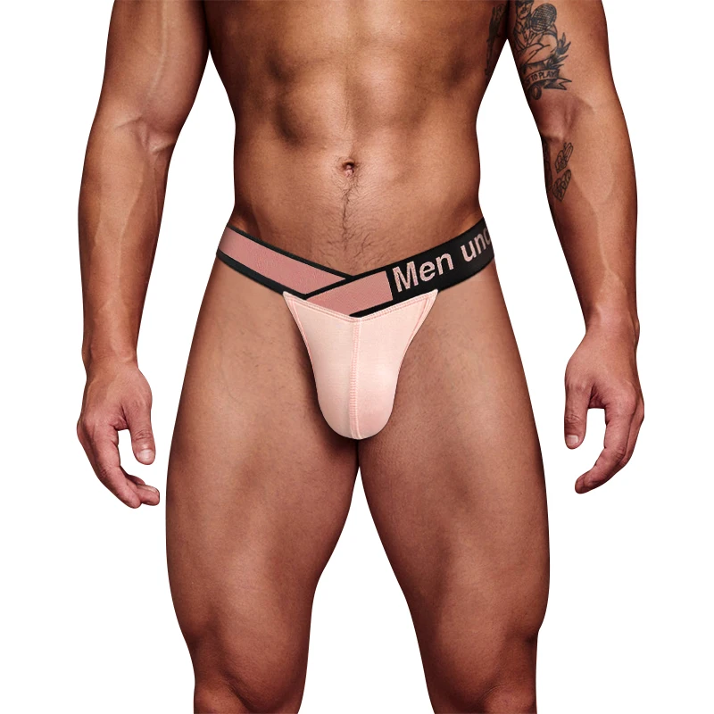 Sexy Modal Men's Panties: Double Stripe Cutout Design for Gay Men's Bikini - Style Appeal