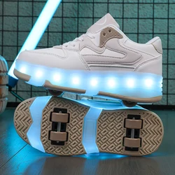 Children's Luminous Sports Shoes Boys and Girls LED Lights USB Charging Sports Outdoor Training Shoes for Kids Sneakers