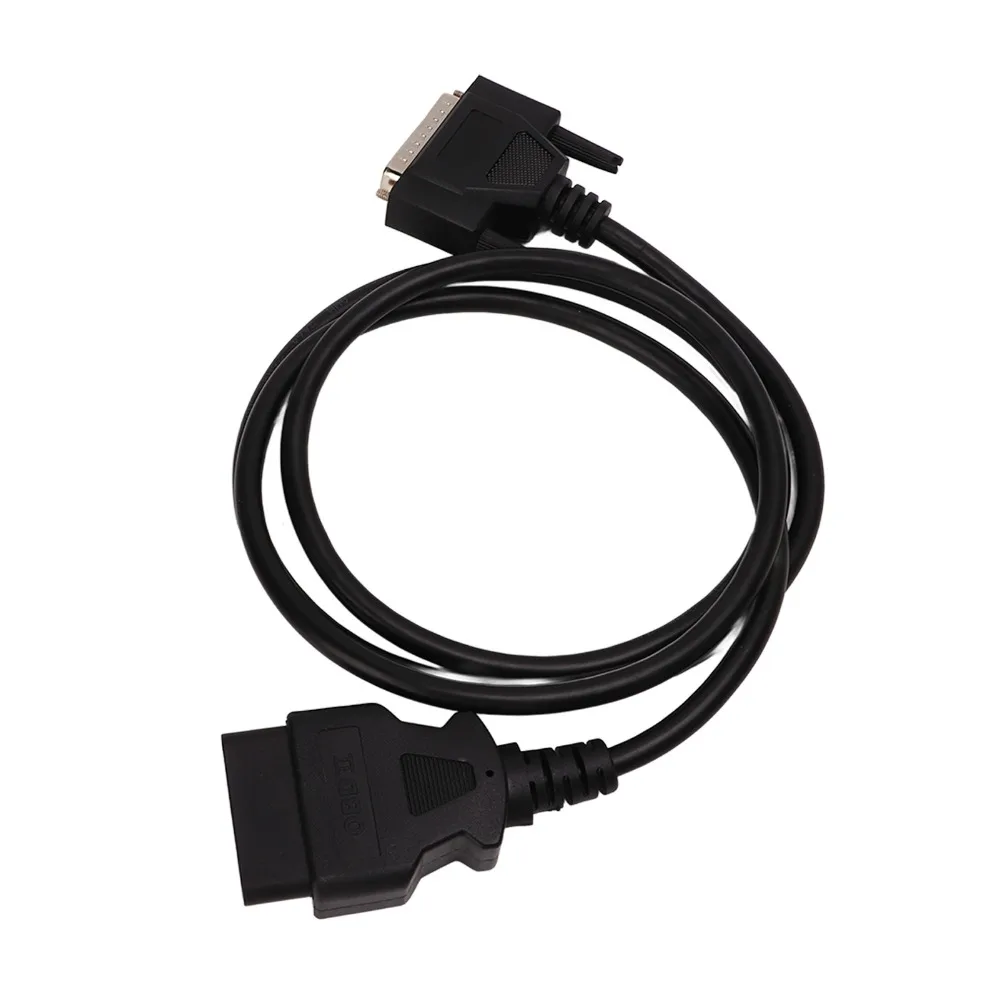 New Black OBD2 16 Pin to DB25 Cable Rubber ABS Metal Replacement Scanner Replacement Cable OBDII Diagnostic Cable Car Inspection