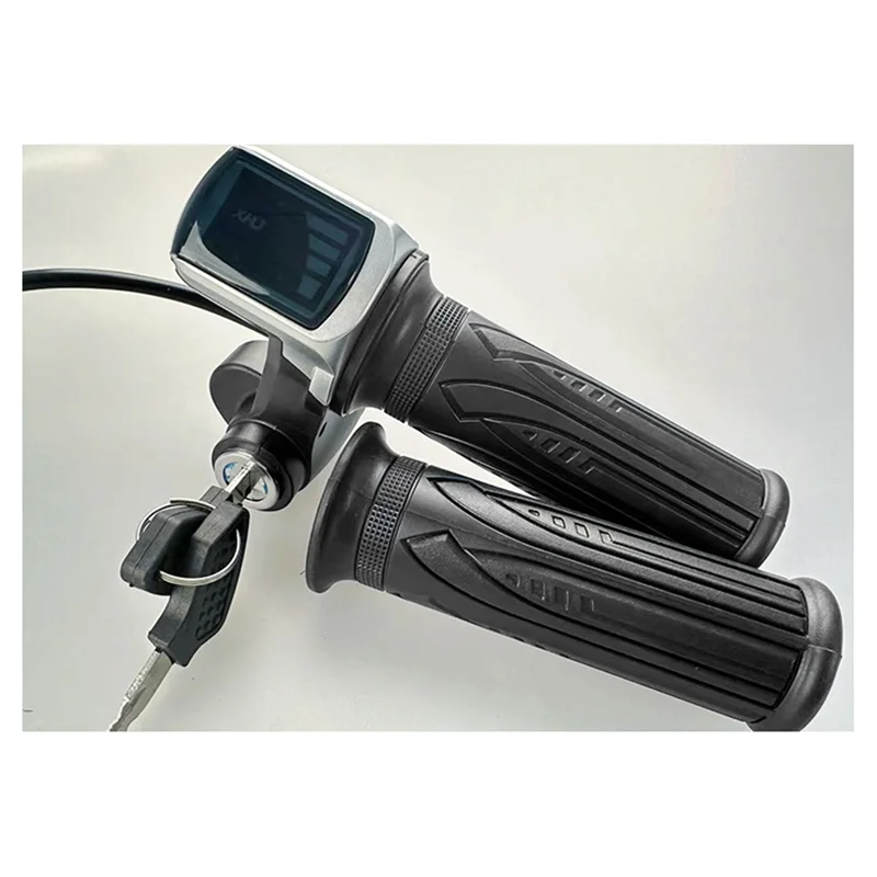 

LED Display Lock Key 48V Throttle Grip E-Bike Handlebar Ebike Electric Bicycle Scooter Accelerator Power Indicator