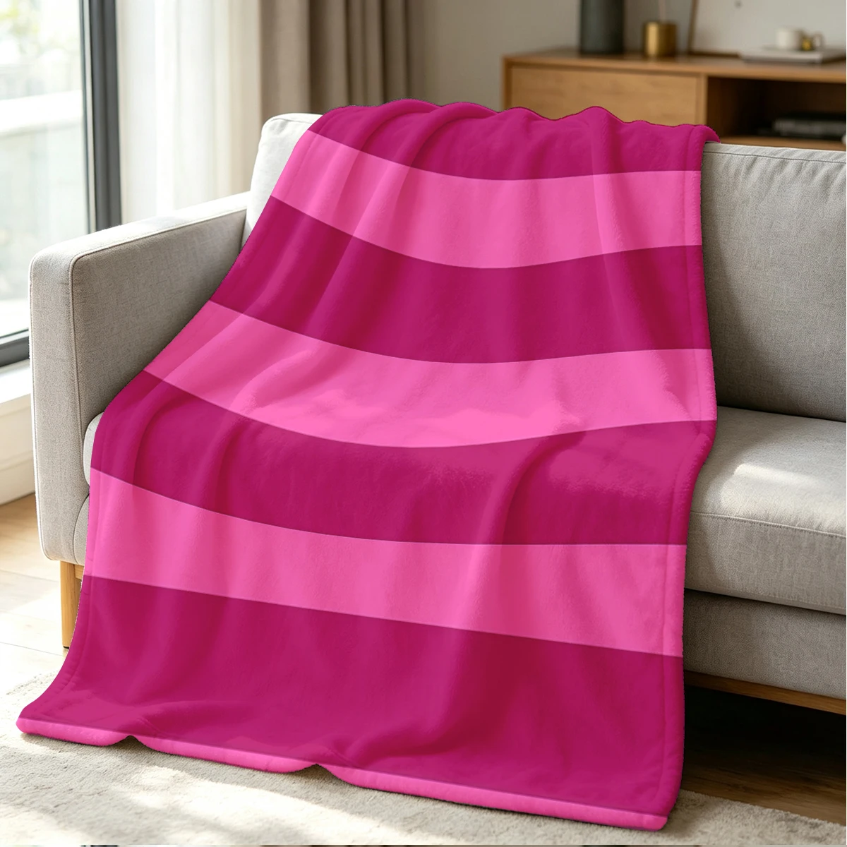 Pink Blush Blanket Soft Cozy Throw for Sofa Bed Festive Holiday Decor Gift for Kids and Adults,Lightweight and Warm