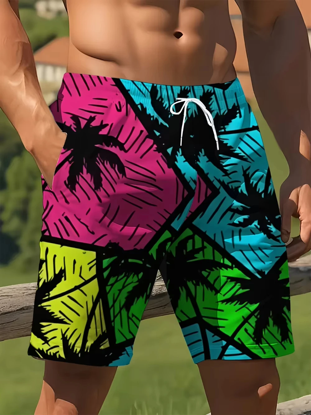 

Colorful Printing Men's Trendy Geometric Printing Shorts Breathable And Lightweight In Summer Gym Outdoor Sports Daily leisure