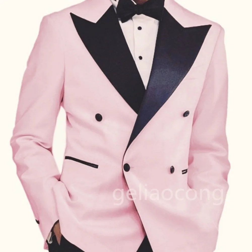 

Men Wedding Suits One Coat Classic Double Breasted Blazer Peak Lapel Suit Jacket for Men Business Wedding Tuxedo Blazers