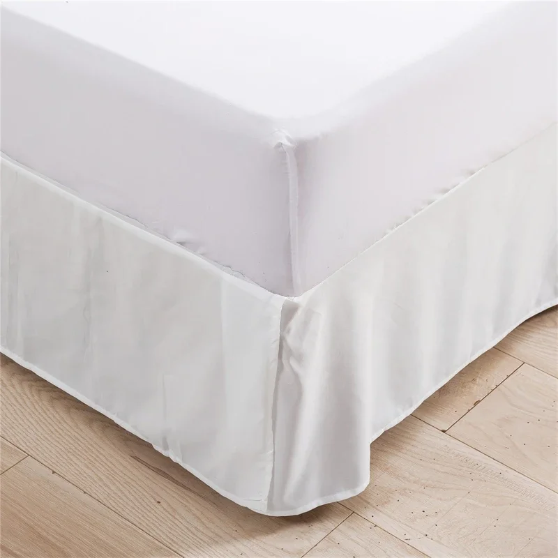 Solid Color Brushed Household Bed Skirt  Machine Washable Bedroom Bed Decorative Skirts Home Decor Wrap Around Bed Skirts Hotel