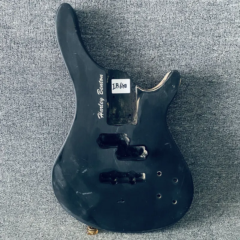 IB680 Active Pickups HarleyBenton PJB Bass Body Black Color with Paints Wood Damages for Replace and DIY Special Sales