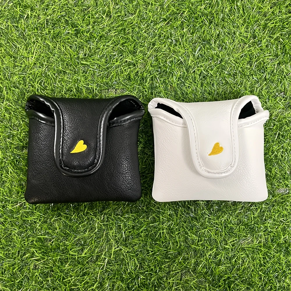Skull-Themed Magnetic Golf Putter Headcover-Durable Faux Leather, Fits Square Putters, Perfect Gift for Men Golfers.