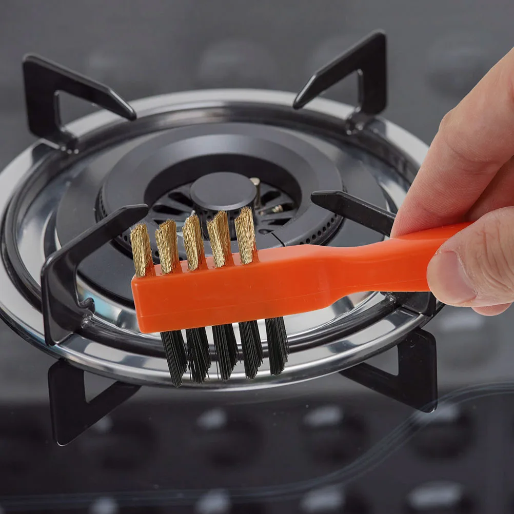 

2 Pcs Stainless Steel Copper Wire Cleaning Brushes For Cooktop And Table Stain Removal Orange Multipurpose Kitchen Tools