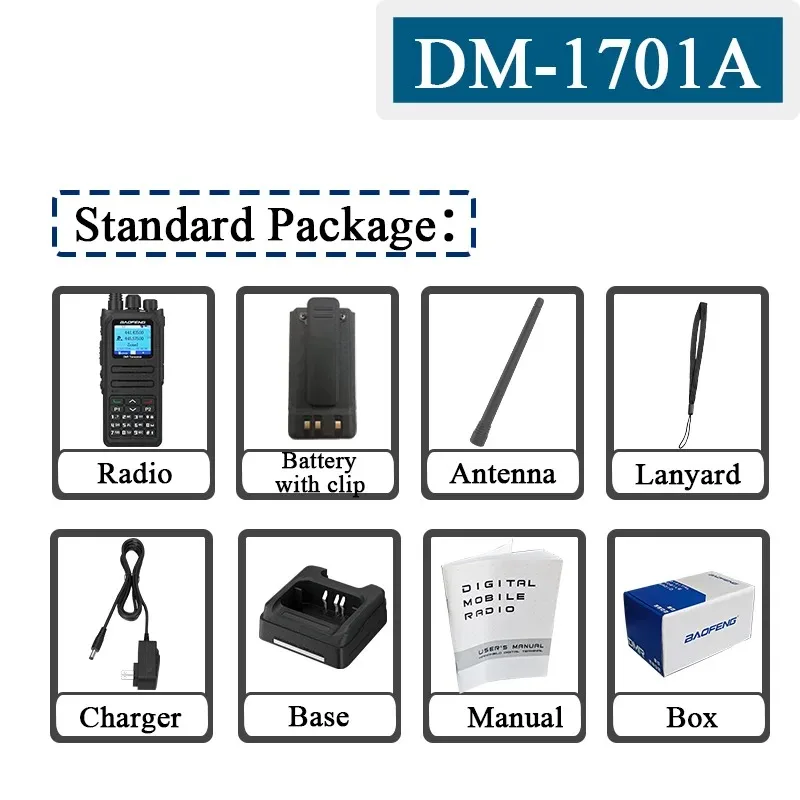 Baofeng DM-1701A DMR UHF VHF Dual Band Walkie Talkie Dual Time Slot SMS Open GD77 Dual Mode Analog Digital Long Range Ham Radios view 5