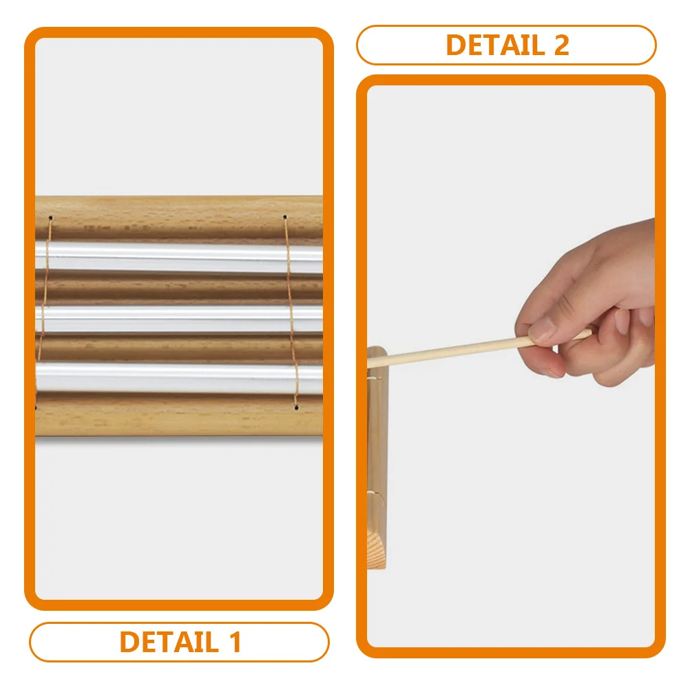 

Aluminum Beech Wood Chime Percussion Instrument With Mallet Portable Compact Lightweight For Meditation Music Classroom Wind