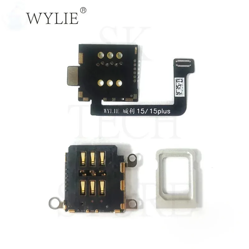 WYLIE Parts Esim Adapter For iPhone  14P/14PM/15/15 Plus US Version SIM Card Reader Flex Cable Slot Tray Holder Module Repair