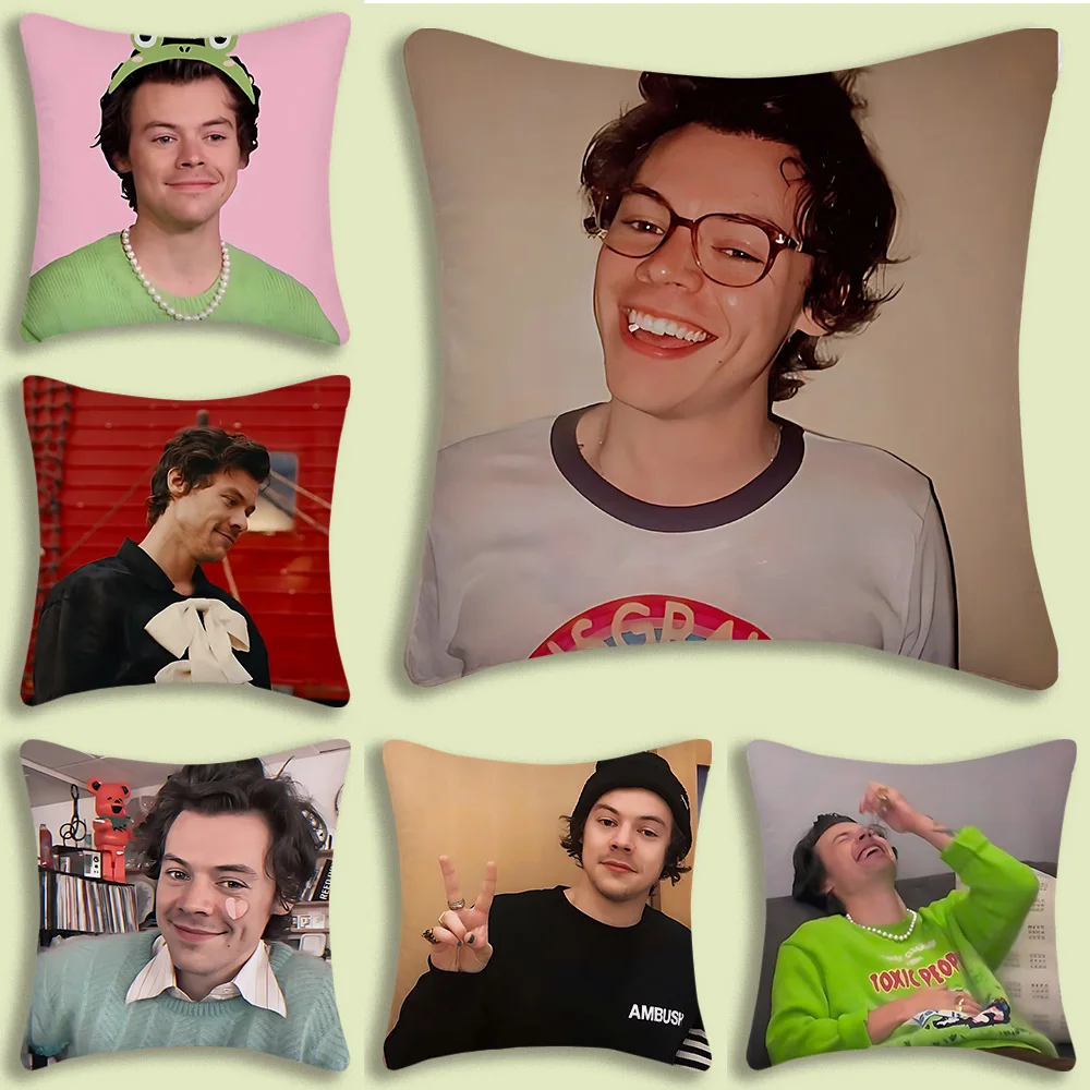 Pillow Covers Cartoon H-harry Styles Sofa Decorative Home Double-sided Printing Short Plush Cute Cushion Cover