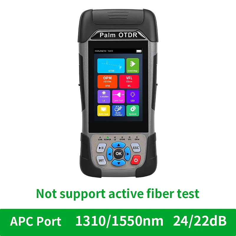 OTDR Reflectometer 90km met touchscreen, eventmap, OPM, VFL, RJ45-tester, 22/24dB, 1310nm, 1550nm, 1610nm, 1625nm (optioneel)