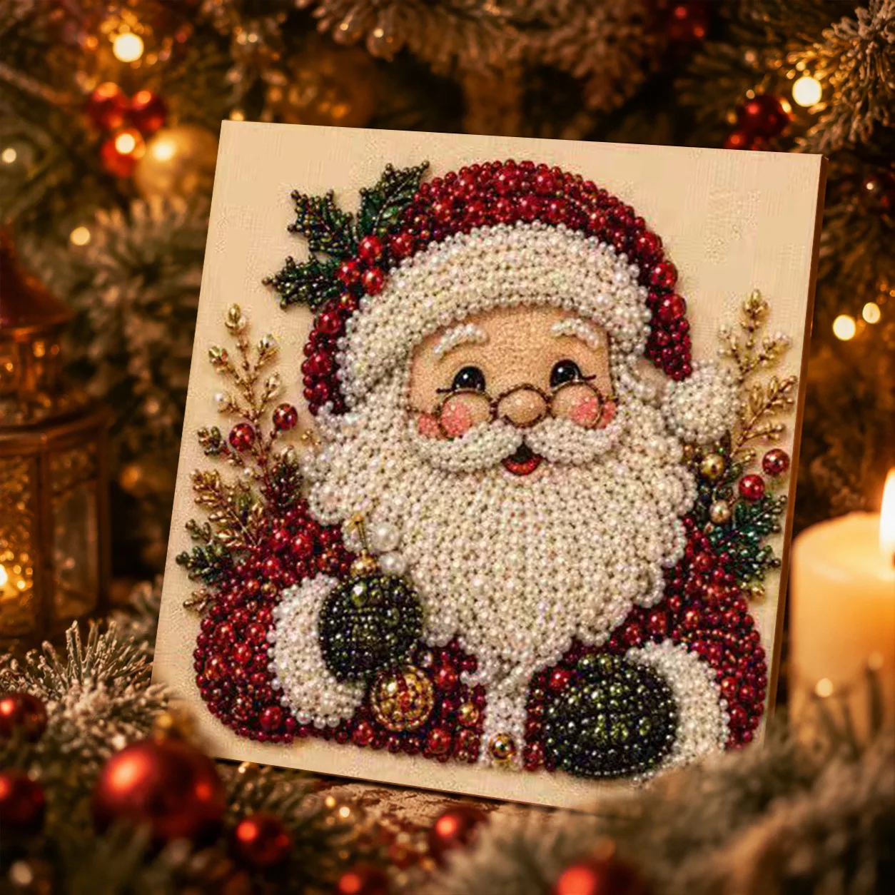 Art Craft Activities - Christmas Diamond-Painting Kit Holiday Pearl Diamond-Painting