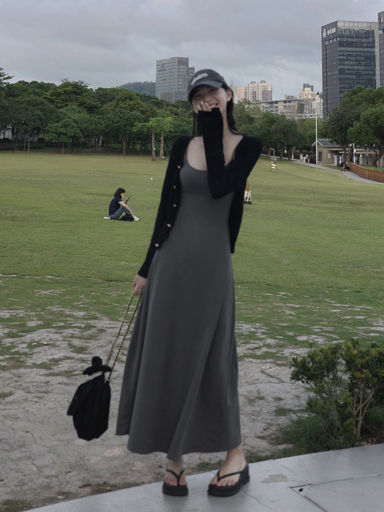 Kardaian Bla épicé minceur longue Dr décontracté belle Strapl Dr 2024 nouvelles femmes été taille haute coton a-ligne Dr